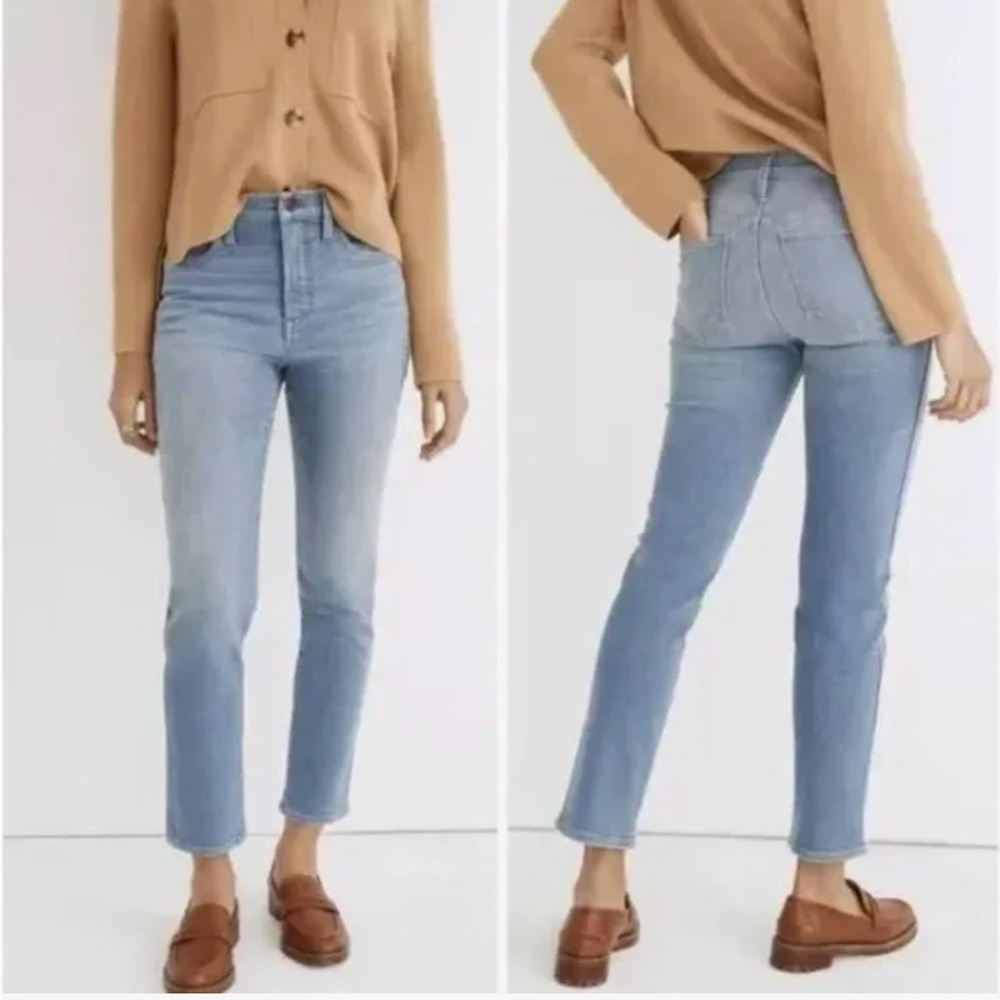 Madewell Mid Rise Stovepipe Jeans in Light-wash size 28